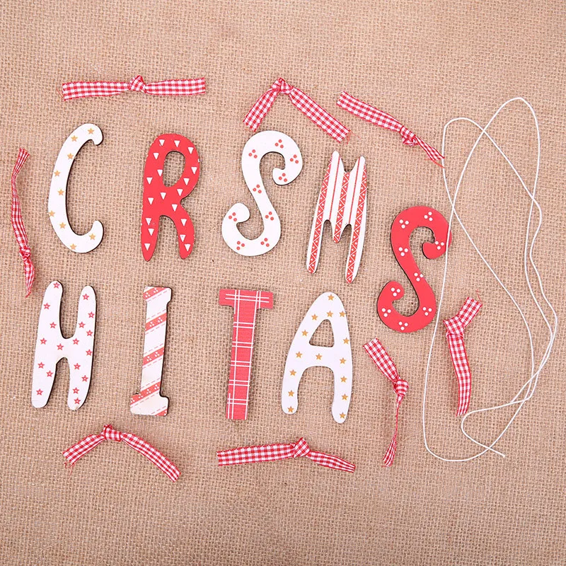 Рождественские Подвески деревянный Рождественский флаг фестиваль карнавал