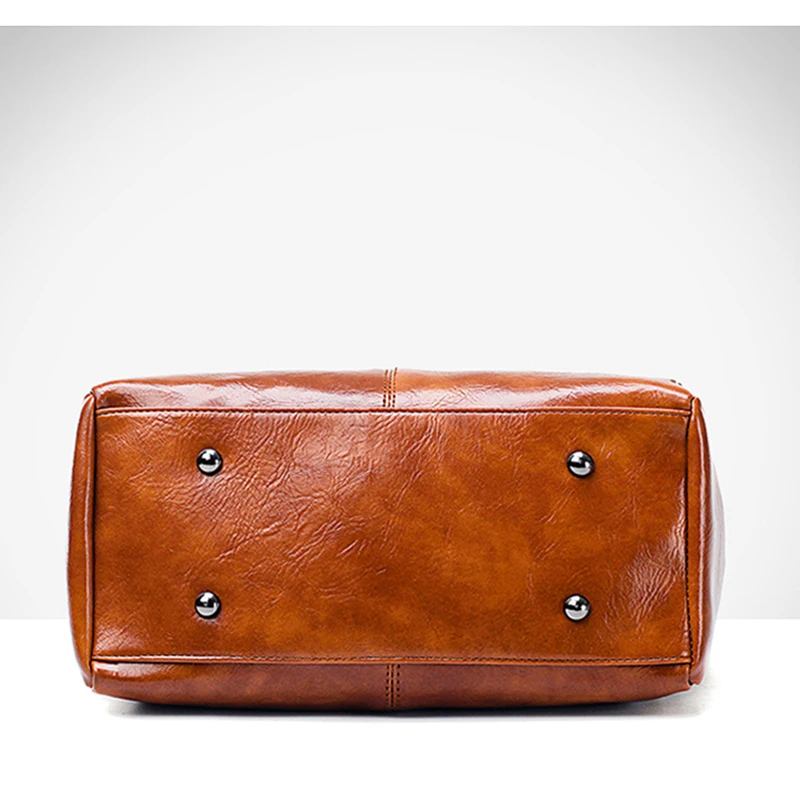 Винтажные роскошные женские сумки из кожи с масляным воском дизайнерские Boston Sac a