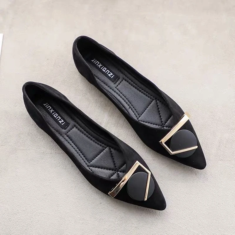 

Shallow Mouth Flat Shoes Pointed Toe Scoop Shoes Spring 2020 New Single Shoes Women's Flat-heeled Soft-soled Mom Peas