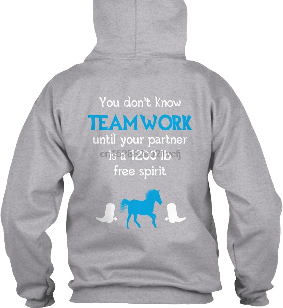 Мужская толстовка с длинным рукавом Ограниченная серия ~ командная работа лошадь