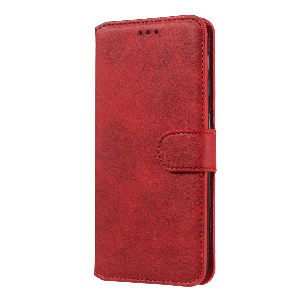 red Кожаный магнитный чехол-книжка в стиле ретро, защитный чехол для SAMSUNG Galaxy J6 J4 J6+ J4+ J8 J3 J7 J5 чехол s - Цвет: red