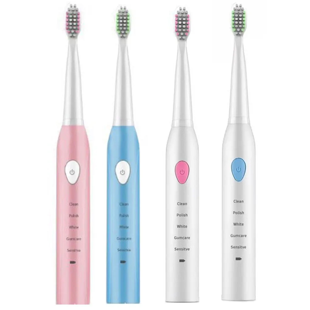 Щетка Зубная ультразвуковая аккумуляторная с зарядкой от USB 4 сменными головками