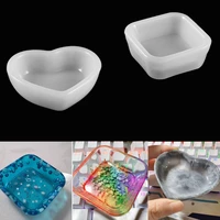 1pcs diy silicone coaster mold square heart epoxy casting molds making craft clay resin molds jewelry making accessories