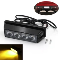 1 pair 12v 4 led white amber side strobe lights marker warning lamp emergency flash flasher for car truck van accessories