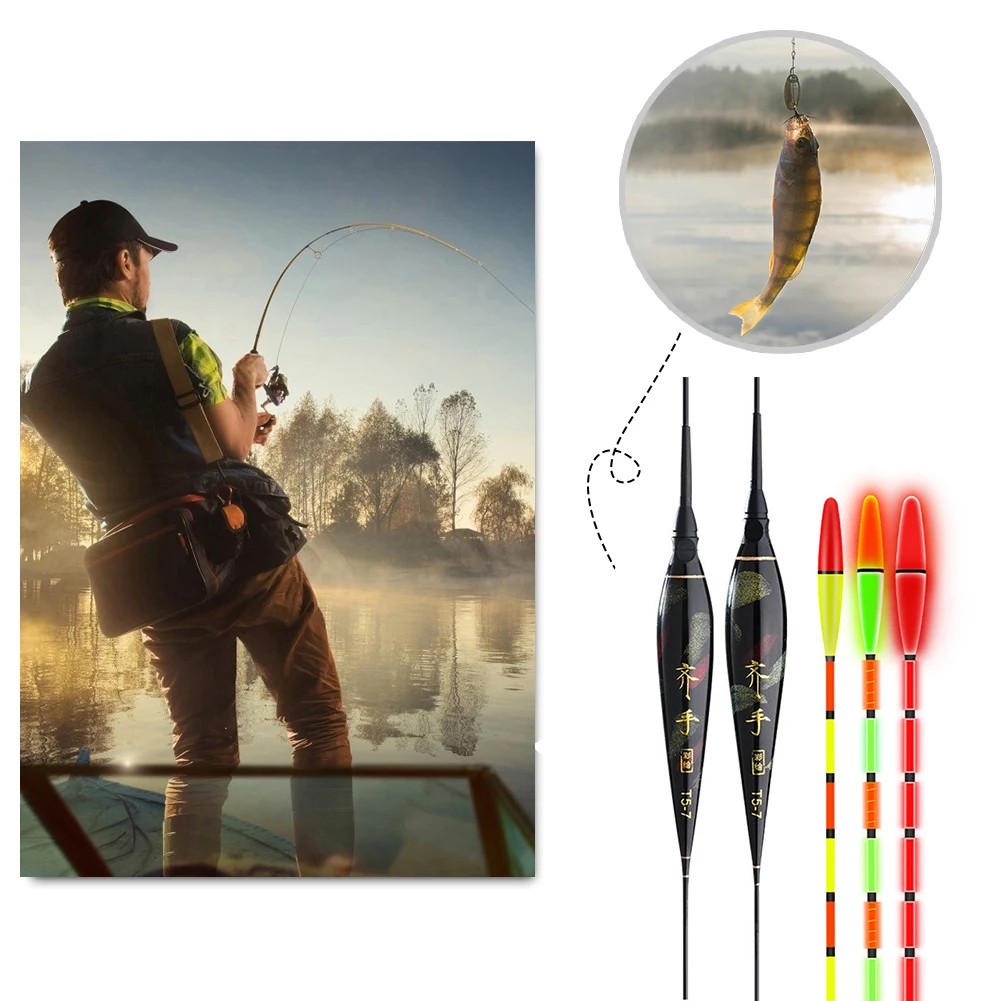 Fish Bite Luminous Electric Fishing Floats Automatic Reminder Color High Sensitivity Thickened Stick Buoy Bobber Lure 2023 New 2