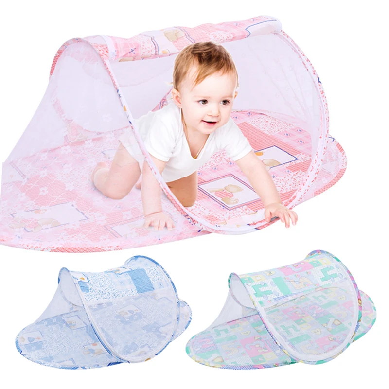 

Portable Foldable Baby Kids Infant Bed Print Zipper Mosquito Net Tent Crib Sleeping Cushion Baby Sleep Bed Children Crib Netting