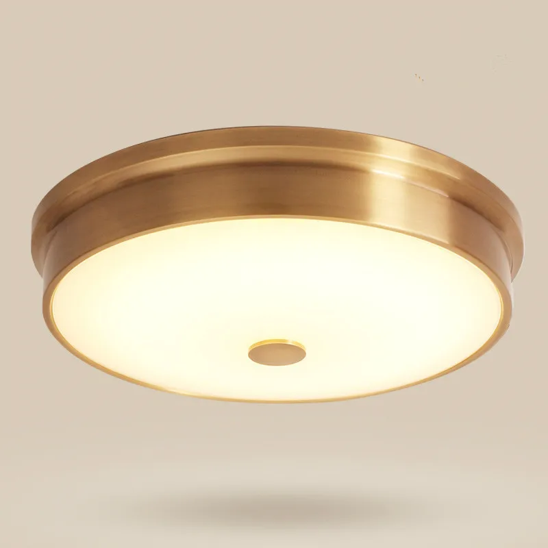 

Современная Минималистичная медная лампа для спальни, минималистичный медный потолочный светильник для прихожей, гостиной, столовой