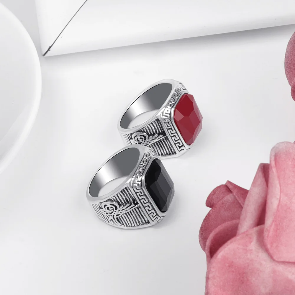 Кольцо с натуральным камнем для мужчин и женщин большое винтажное ювелирное