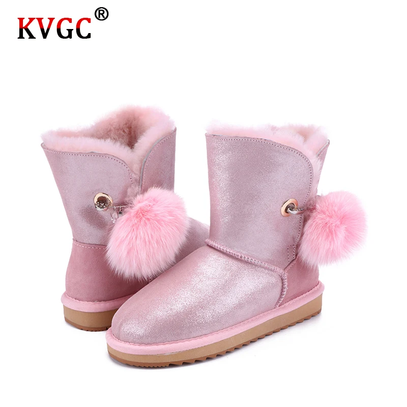 Новинка 2020 модные повседневные зимние сапоги KVGC из натуральной воловьей кожи с