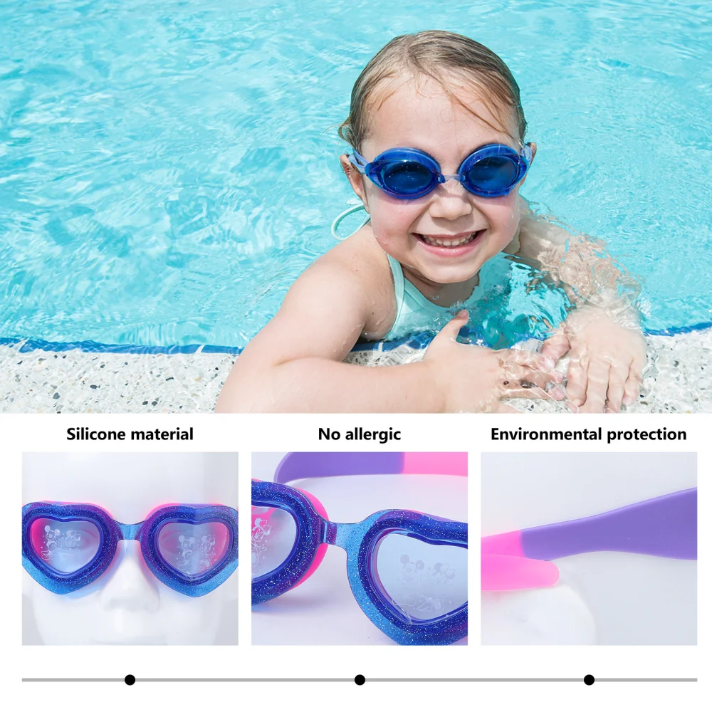 

1 Pc Silicone Swimming Goggles Heart-shaped Swim Glasses Waterproof Anti-fog Swim Goggle for Kids Teens Toddlers (Purple)