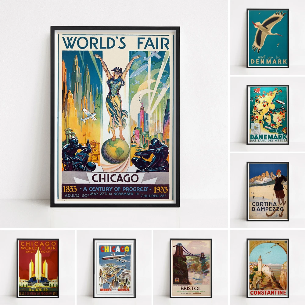 Чикаго постер принт арт путешествие для спальни домашний декор | Дом и сад