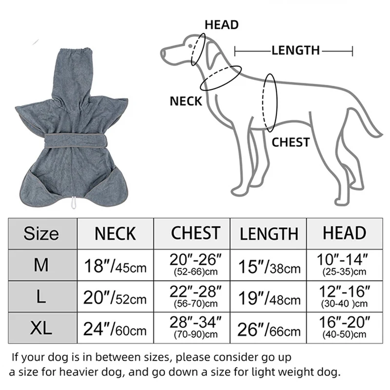 

Dog Bathrobe Pet Dog Bath Towel For Medium Large Dogs Microfiber Super Absorbent Pet Drying Towel Pet Cleaning Supplies