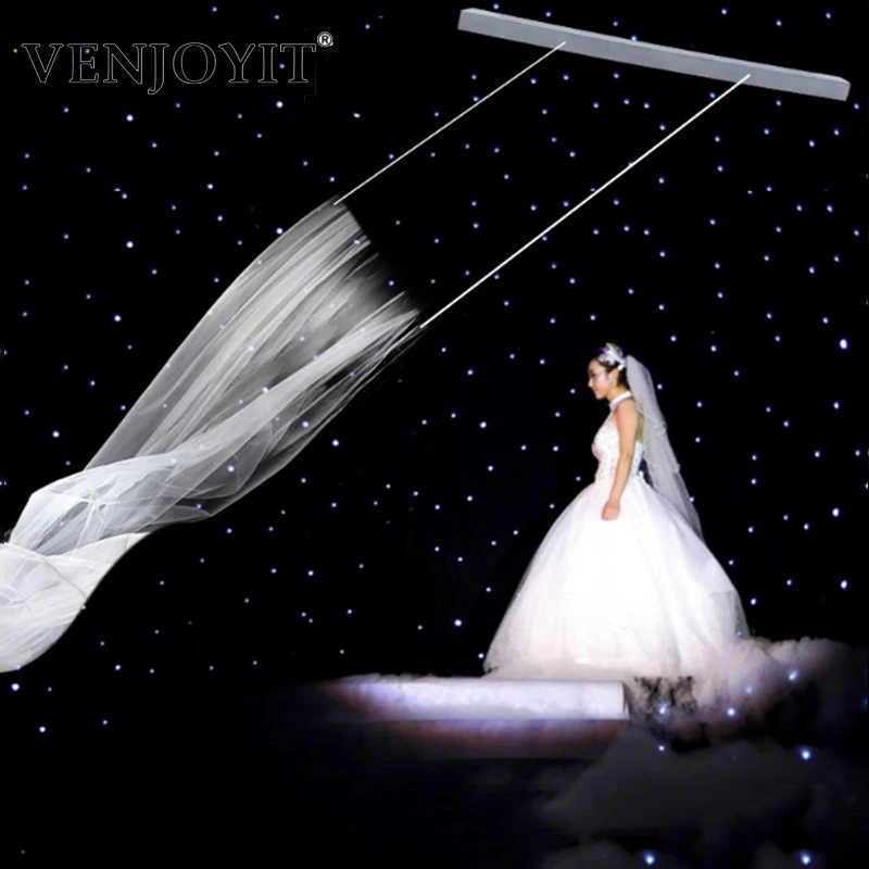 

100-240V Remote Control Double Motor Flying Wedding Veils Romantic Wedding Props