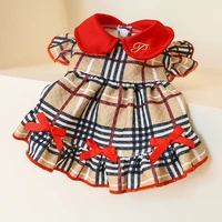 dog dress autumn and winter new products dog cat costume princess student teddy classic plaid skirt dog clothes