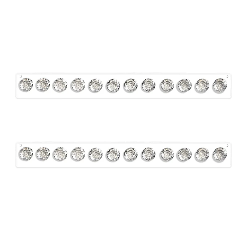 

2pcs Acrylic Necklace Hanger Holder Wall Mounted Jewelry Organizer with 12 Diamond Shape Hooks for Bracelets Chains