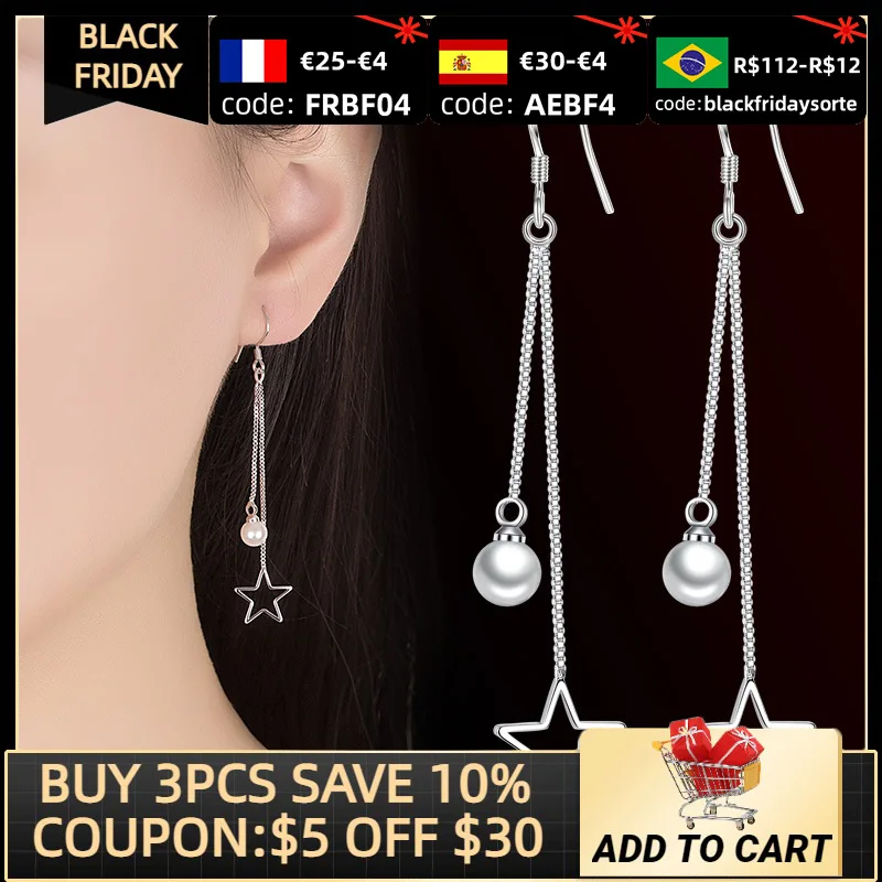 

2021 New Trendy Pentagram Simulated Pearl Earings for Women Anniversary Gift Jewelry Wholesale E6619