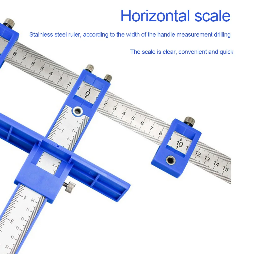 

Furniture Fixed Adjustable Drilling Dowelling Hole Saw Locator Woodworking Joinery Hand Tool Multi-function Drill Punch Locator