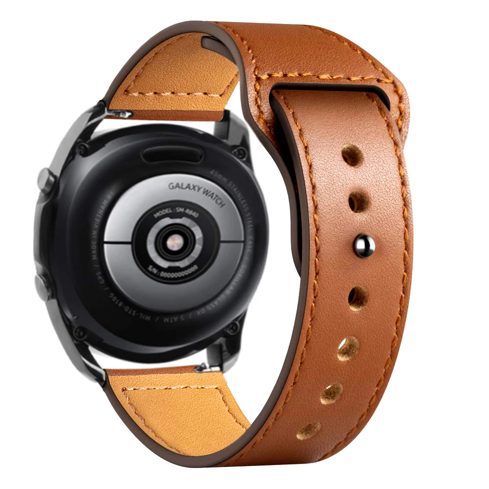 Кожаный ремешок для Samsung Galaxy watch 4 Classic /3/Active 2 браслет Gear S3 Frontier 20 мм 22 Huawei GT/2/Pro |