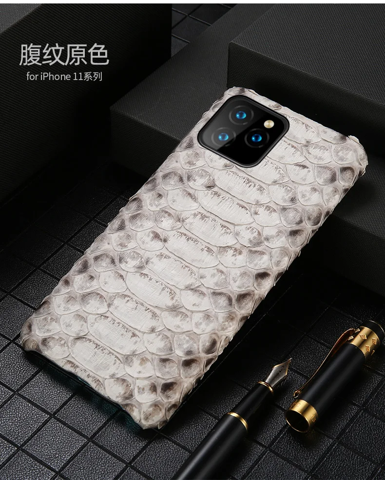 Роскошный чехол из натуральной кожи питона для Apple iPhone 11 Pro Max 5,8 6,1 6,5 настоящая змея Защитная Кнопка открытая крышка сумка для iPhone 6 6S 7 8 Plus X XR XS Max