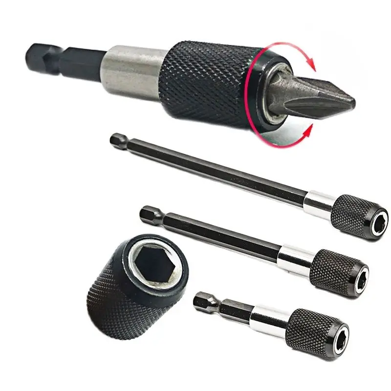 

1/4 Hex Shank Quick Release Electric Drill No Magnetic Screwdriver Bit Holder 60mm 100mm 150mm Quick Shank Power Tools