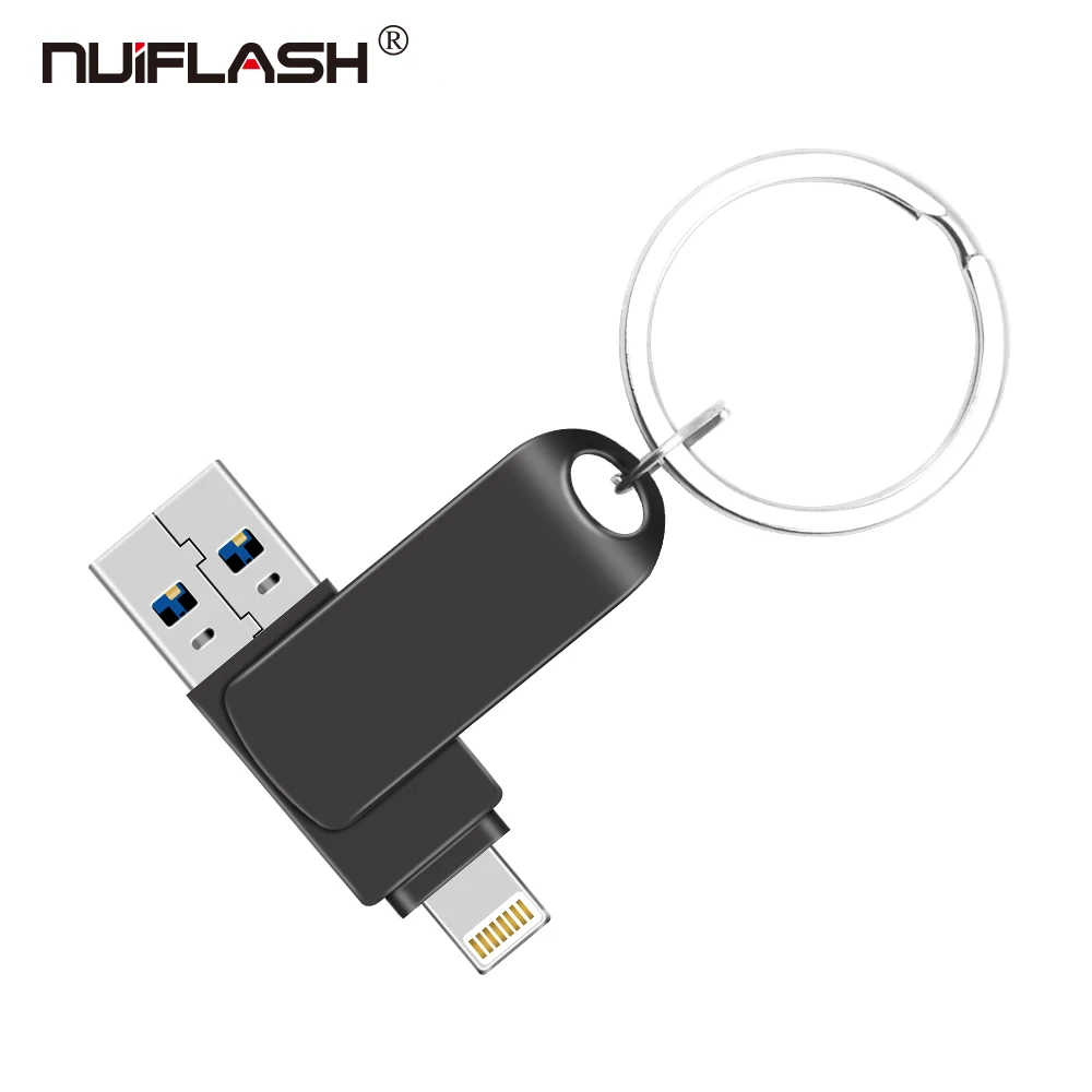 

Hot 2.0Usb Flash Drive For iPhone 6/6s/6Plus/7/7Plus/8/X Usb/Otg/Lightning 3 in 1 Pen Drive For iOS External Storage Devices