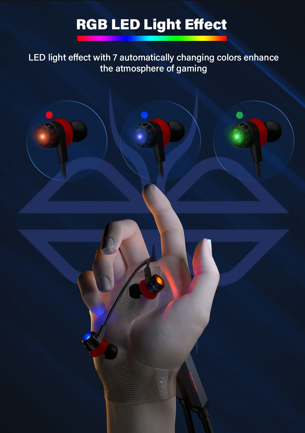 Dacom GH02 игровая Bluetooth гарнитура для геймера APTX LL Super Bass Беспроводные наушники с микрофоном RGB светодиодный светильник для мобильного телефона