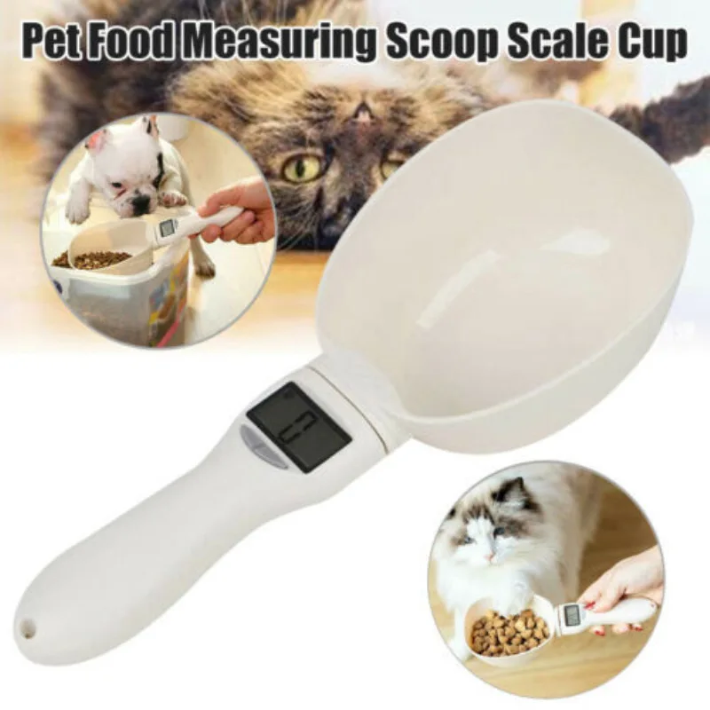 

Pet Food Electronic Scale Cup Portable Dog And Cat Feeding Bowl Kitchen Scale Spoon Measuring Cup With LED Display