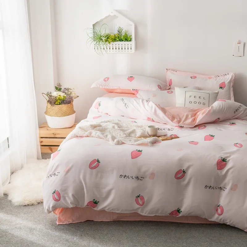 Комплект постельного белья для девочек из хлопка и льна | Дом сад