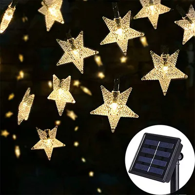 

LED solar energy lamp string outdoor waterproof string lamp courtyard decoration color lamp lawn garden arrangement Christmas Da