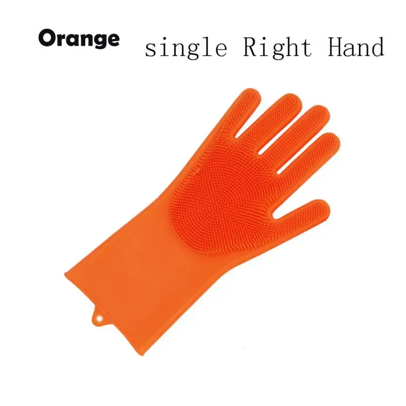 right 5 1 шт красочные одной рукой кухонные ванны собаки силиконовые перчатки для чистки мытья одежды перчатки скруббер резиновый инструмент для чистки кухни - Цвет: right 5