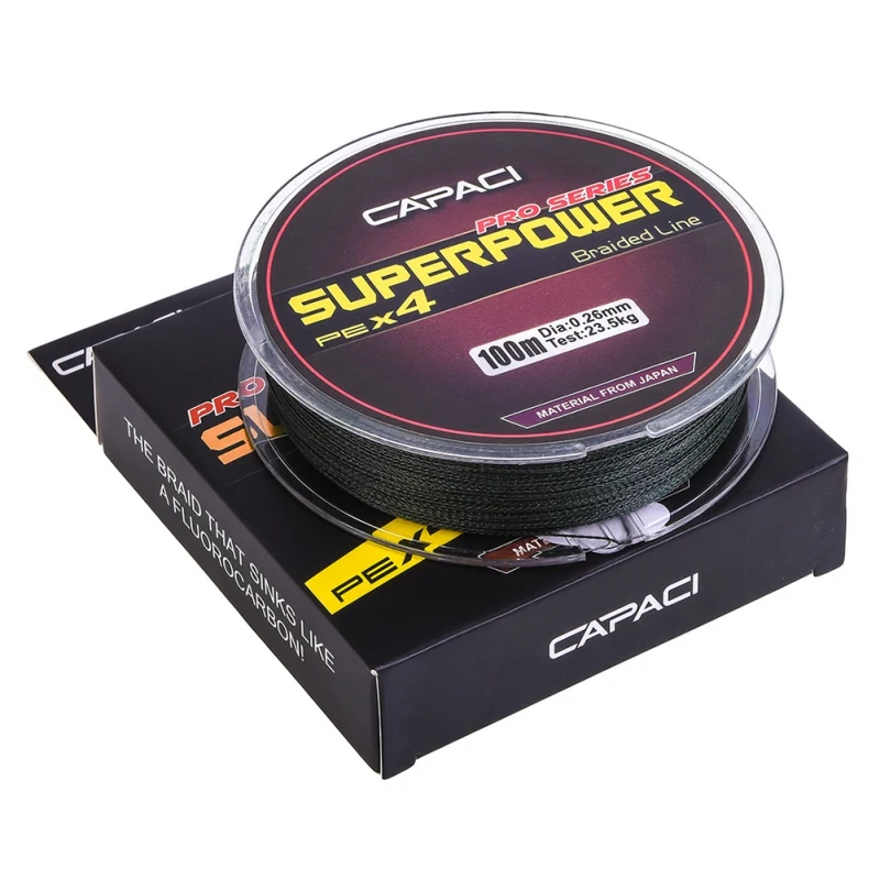 

High Quality 4 Weaves 100 M Dark Green Color PE Line 0.4 # -10 # Braided Line Green Label Fishing Line 100m 6-100LB 2021