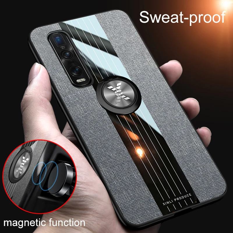 

Armor Case For OPPO Find X2 Pro Luxury Hard PC 360 Metal Finger Ring Shockproof Cover Cases For OPPO Find X 2 X2 Fundas