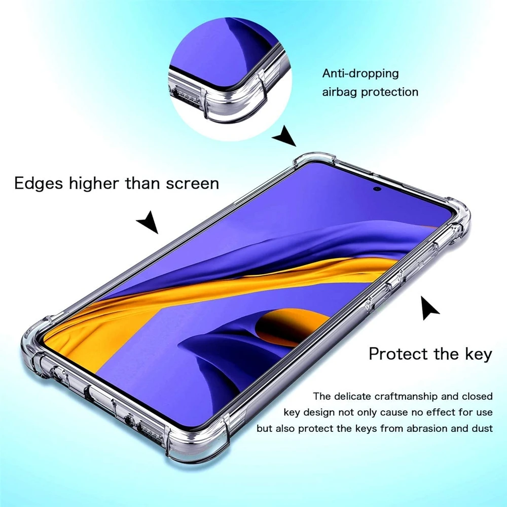 

Clear Reinforced Corner Case for Samsung Galaxy A32 A12 A02S A42 A01 A11 A21 A31 A51 A71 A20 A30 A40 A50 A70 Soft Silicone Cover