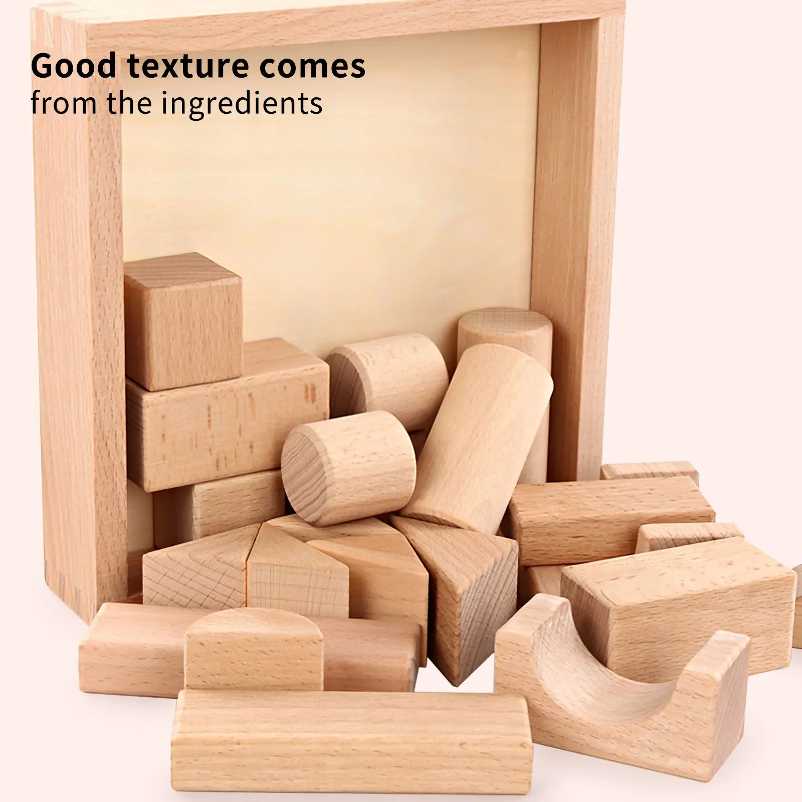 

22Pcs Natural Wooden Building Blocks Educational Montessori Toys Stable Building Set Toys for Toddlers Kids Boys Girls