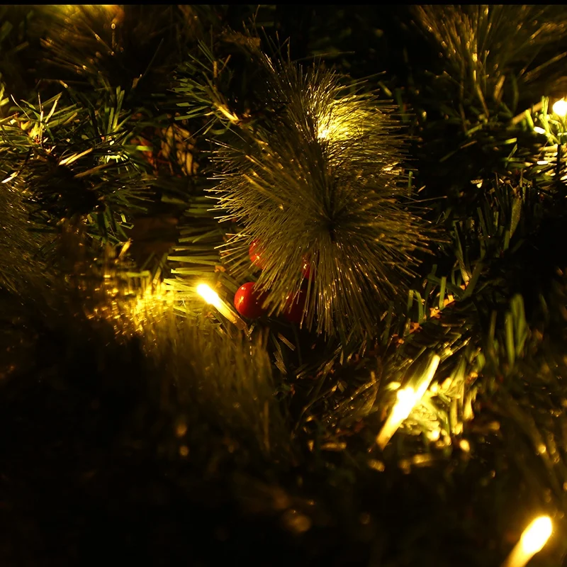 

Christmas Garland Wreath with Light Xmas Home Party Christmas Decoration Pine Tree Rattan Hanging Ornament for Kids 2.7M