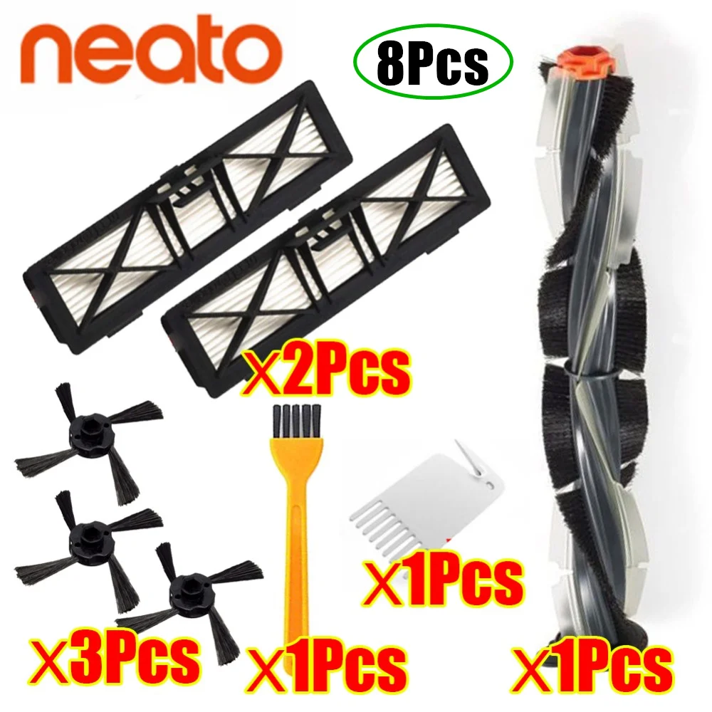 8pcs Запасной ролик основной щетки фильтр для Neato Botvac D85 D3 D5 D7 подключен D серии робот пылесос аксессуары комплект - Цвет: 8pcs