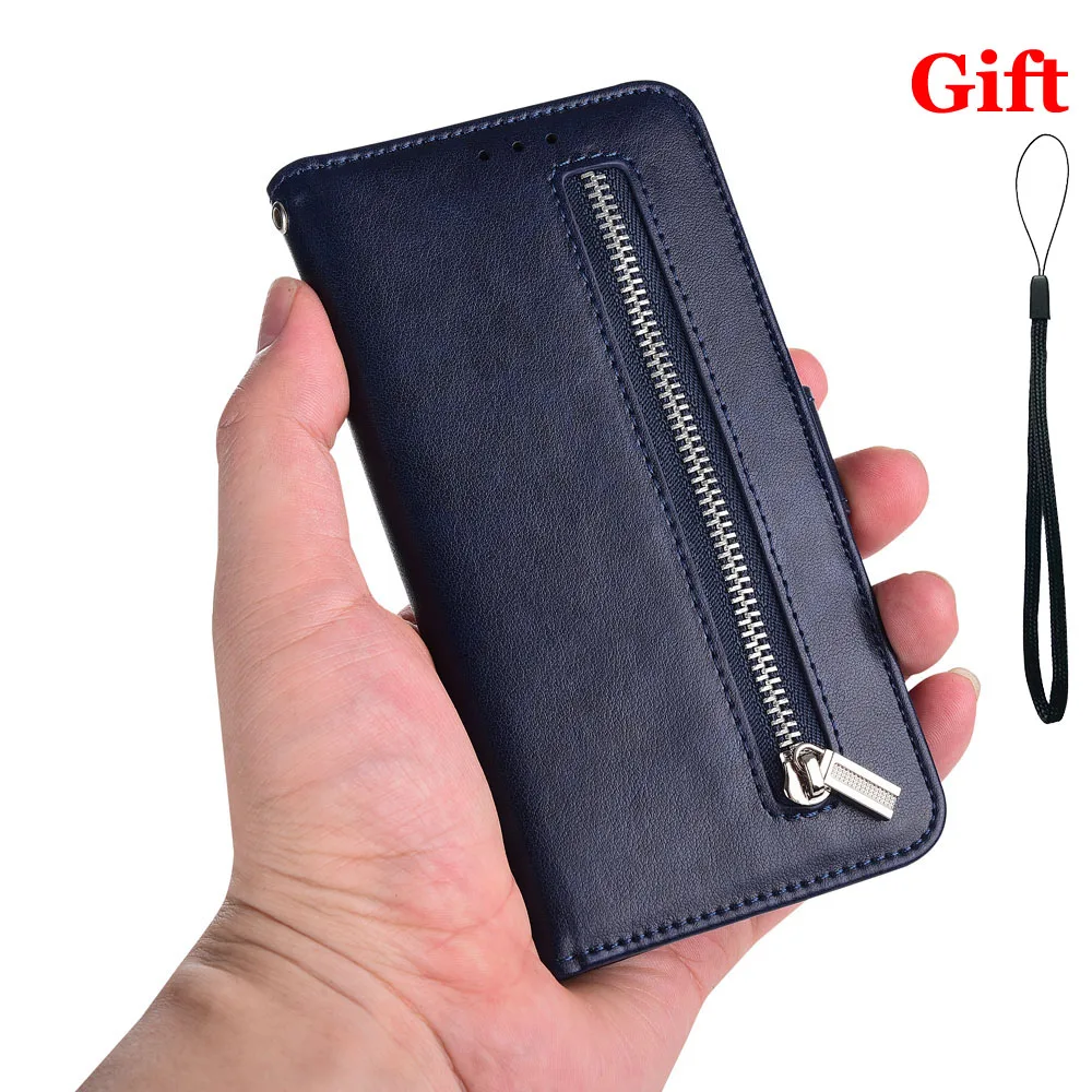 Чехол-Кошелек из искусственной кожи на молнии для iPhone 11 Pro X XS Max XR чехол с ремешком