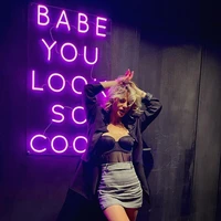 babe you look so cool neon sign bedroom custom party decoration led light sign neon art room wall decor neon sign bedroom person