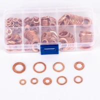 150 300pcs with box copper sealing solid gasket washer sump plug oil for boat crush flat seal ring tool hardware accessories