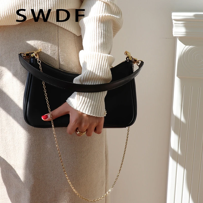 

Винтажные женские сумки на плечо с цепочками, Дизайнерские Сумочки, роскошная сумка-багет, сумка через плечо, женские маленькие кошельки, же...