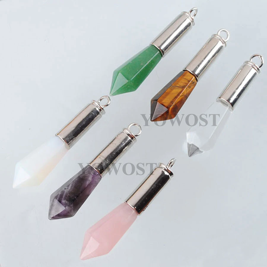 Подвески из натурального камня 6 шт. цилиндрическая шестигранная колонна рейки