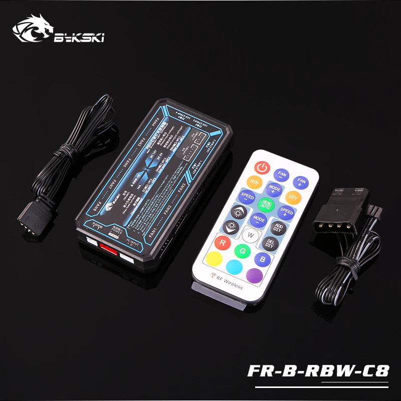 FR-B-RBW-C8 Bykski FR-B-RBW-C8 полосы пропускания(5v 3pin) освещение контроллер синхронизации для Bykski для RBW освещение синхронизации к материнской плате - Цвет лезвия: FR-B-RBW-C8