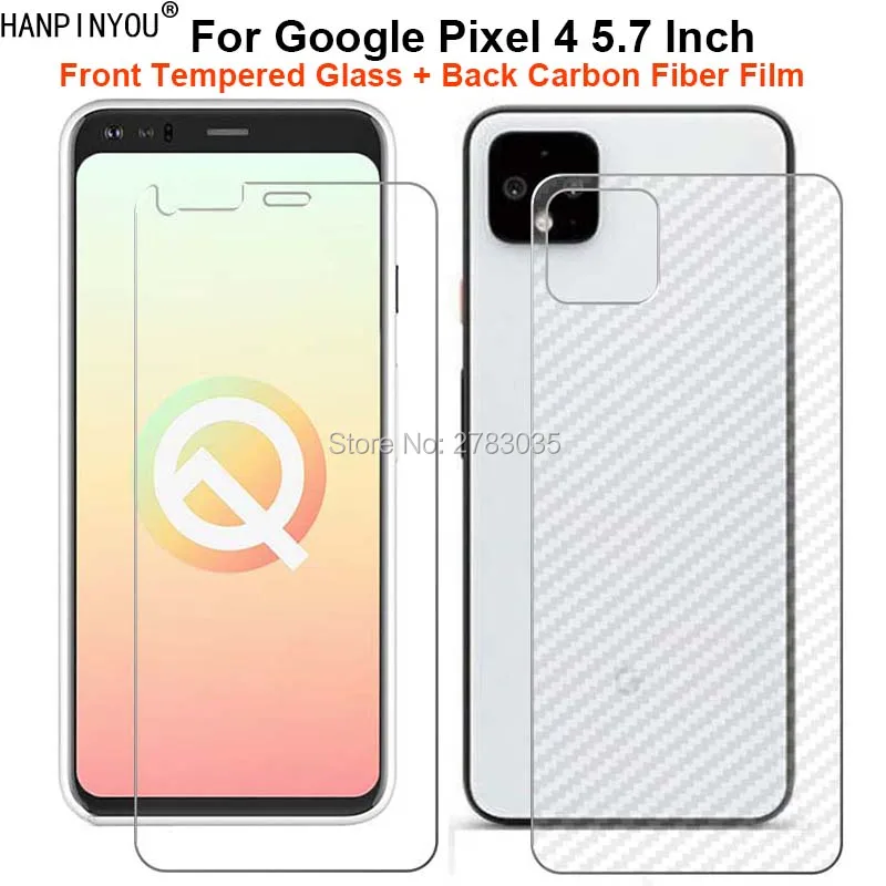 

Для Google Pixel 4 5,7 "1 комплект = мягкая задняя пленка из углеродного волокна + ультратонкое прозрачное закаленное стекло премиум-класса, защита д...