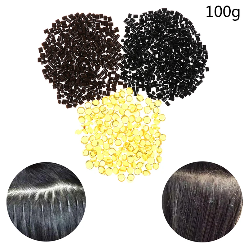 

100G Keratin Glue Beads Granules Strong Hold Hot Melt Non Slip Sticky Hair Glues