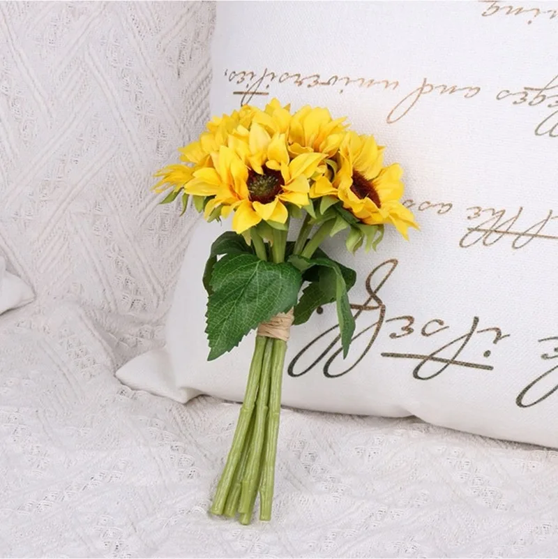 6 ручек букет Подсолнух Моделирование Цветок украшения для домашнего интерьера