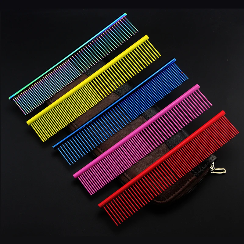

Pet Colorful Piano Paint Professional Anti-Corrosion Grooming Comb for Dogs Cats Tapered Stainless Steel Pins Grooming Supplies