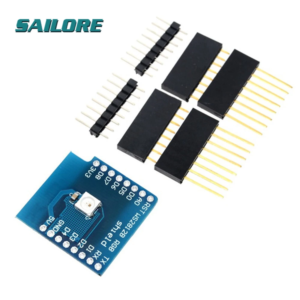 

Светодиодный модуль RGB для d1 mini WS2812 5050 RGB Встроенный светодиодный 1 цветной светодиодный модуль для d1 mini