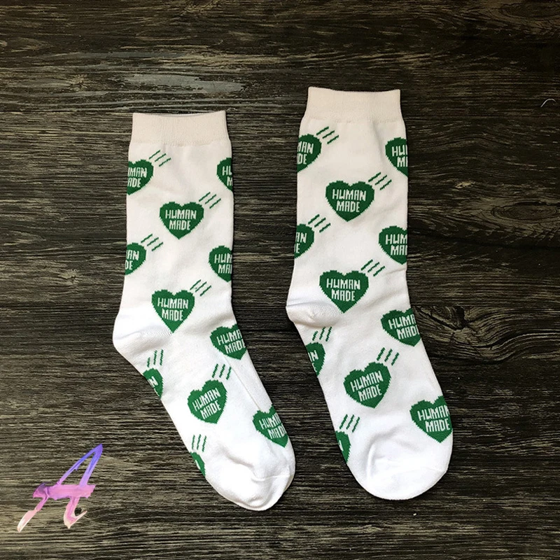 Human Made Socks High Quality Love Full-print Cotton Sports Socks Human Made Men Women Medium Tube Socks Multi-color Tide Socks