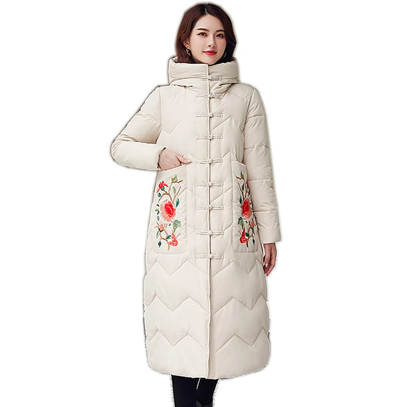 

Куртка женская зимняя, длинная, теплая, пуховая, размера плюс