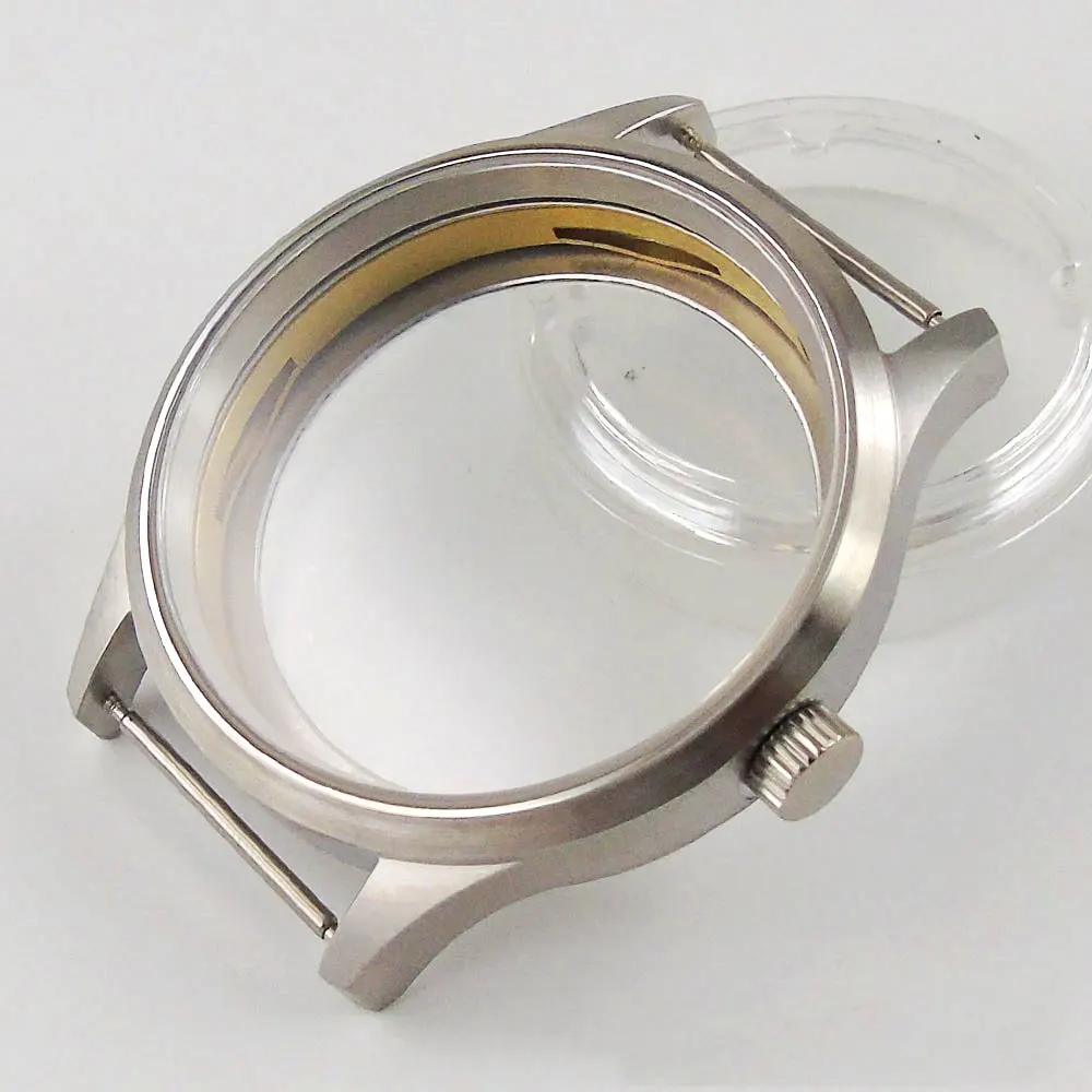 

Мужские механические наручные часы, 43 мм, серебристый футляр для часов, нержавеющая сталь 316L, сапфир, подходит для ST36, ETA 6497, 6498, подходят для 36...